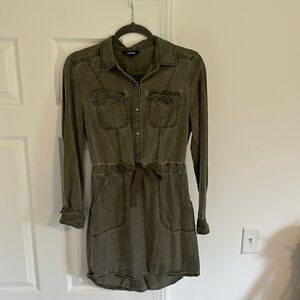 Express relaxed casual denim mini shirt dress